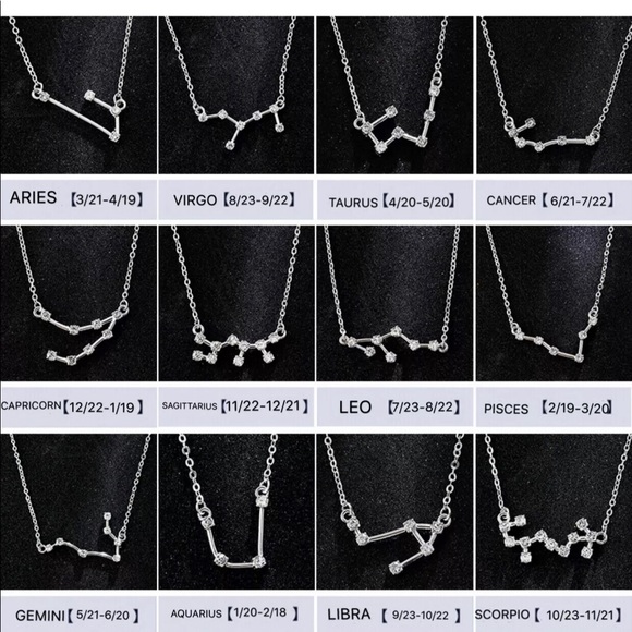 Leo Constellation Astrology Silver Alloy Necklace Minimalist Crystal Unique Gift - Picture 6 of 12